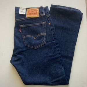 Levi's Men's 505 Regular Fit Jeans /Rinse-Dark Wash, 32W x 29L